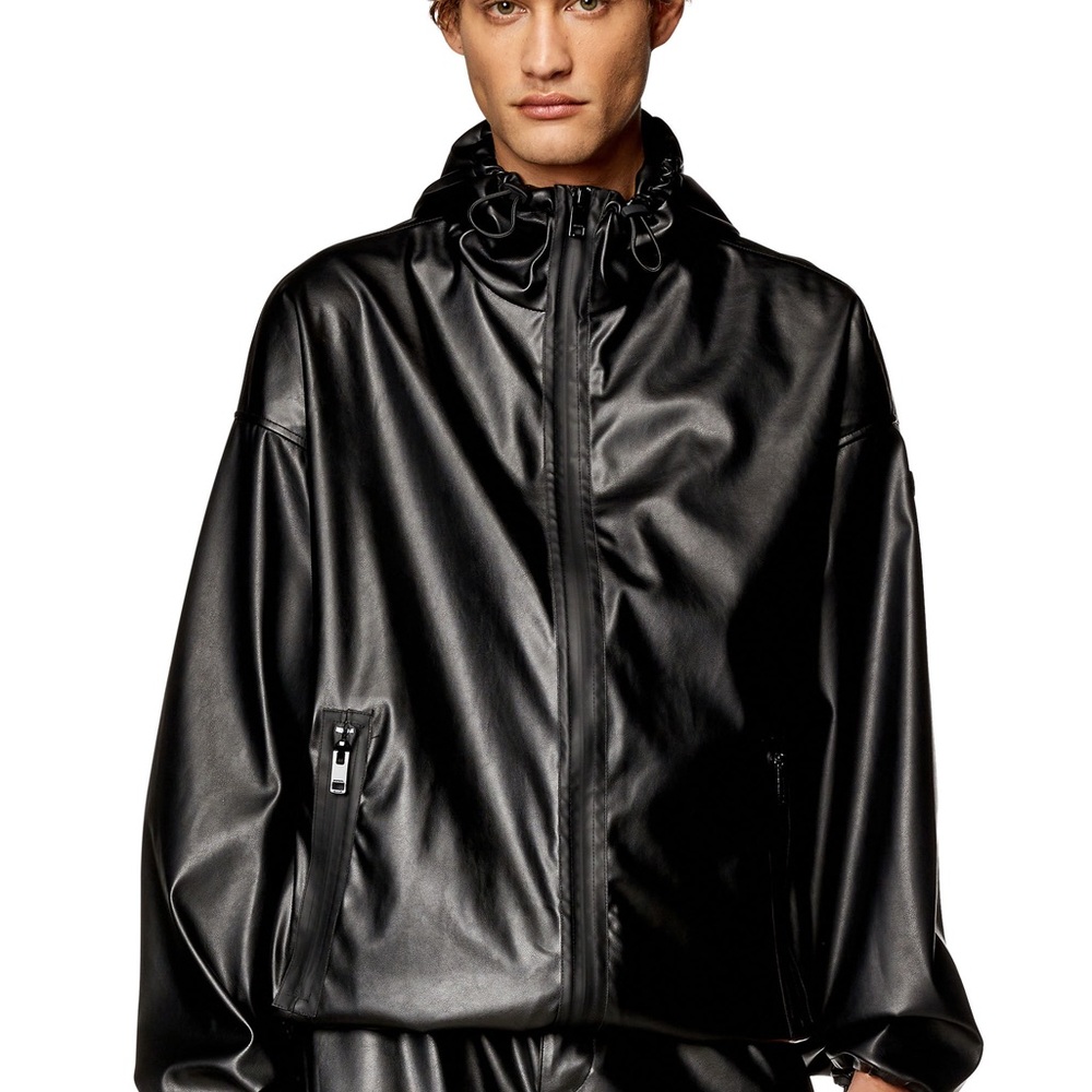 Diesel J-Micc Black Windbreaker Jacket | Stand-Up Collar | Men’s | XL